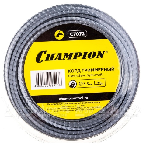 Корд триммерный Champion Platin Saw 3.5мм, 35м (зубчатый)+нож  в Москве